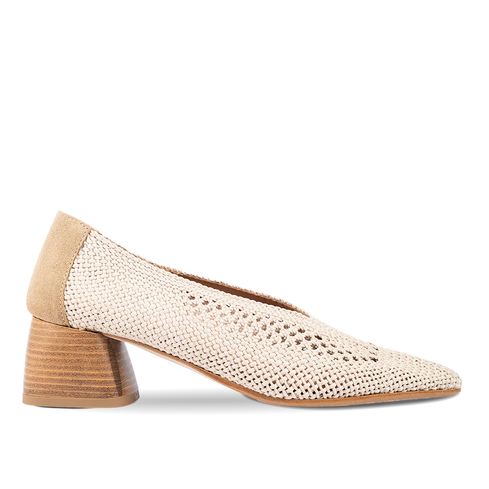 Gewebte Pumps - Beige
