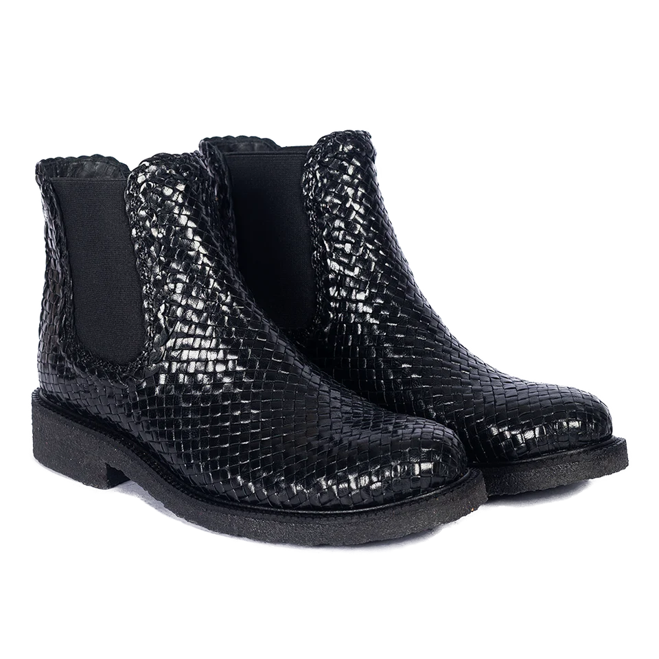 Hand Braided Boot - Black