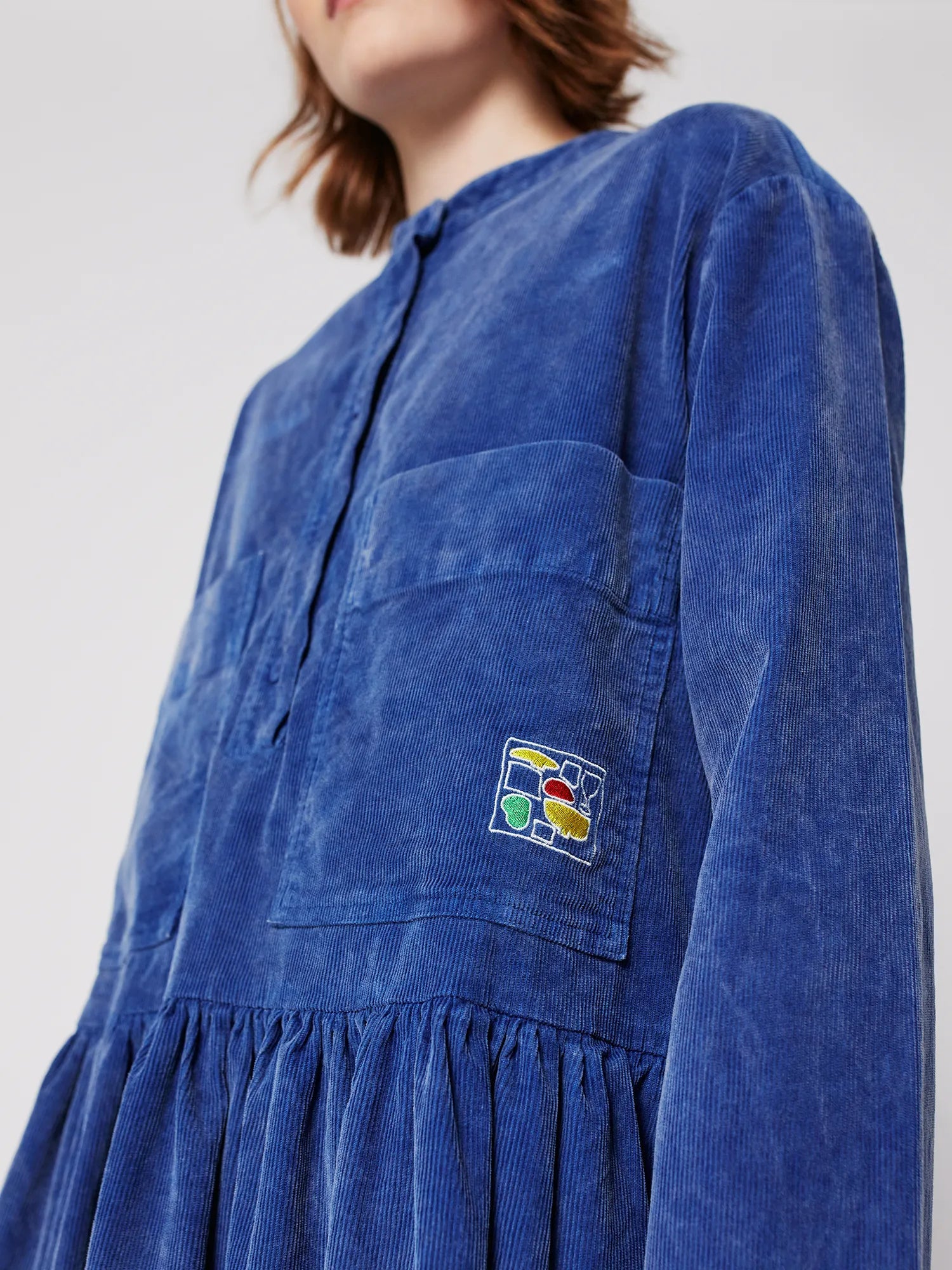 Blue Corduroy Relaxed Dress