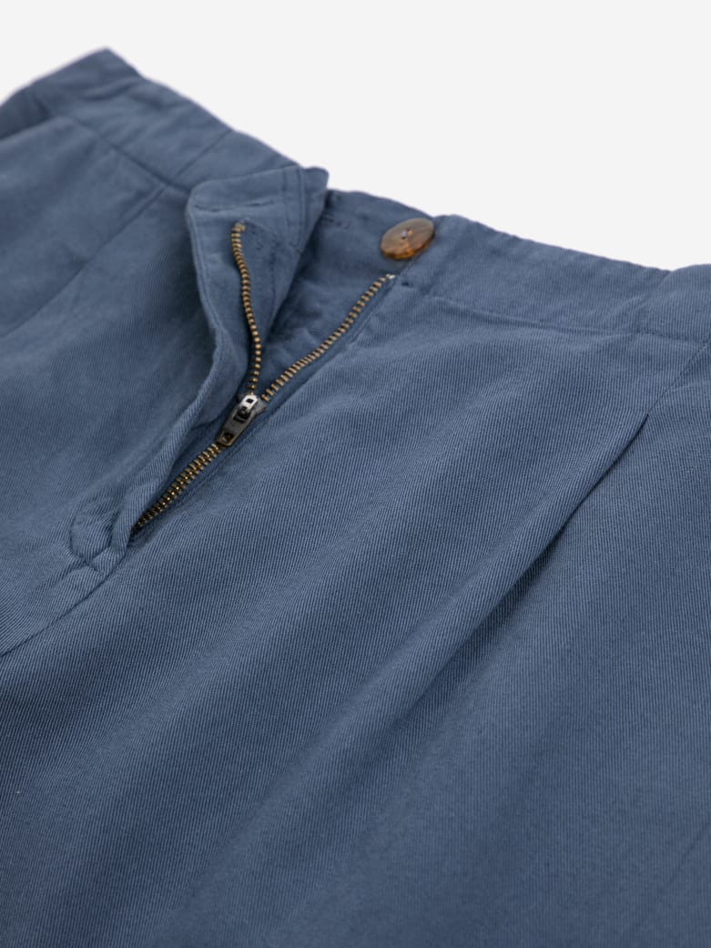 Pleated Straight Leg - Navy