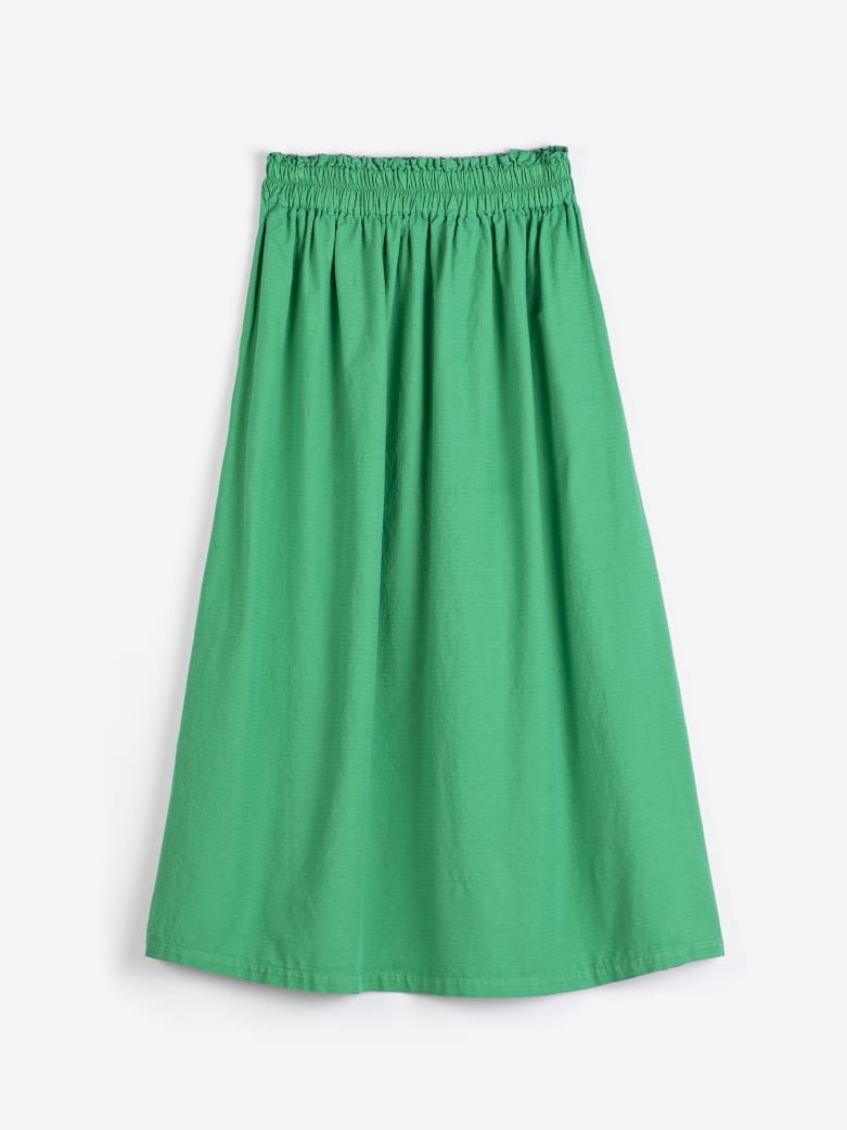 Recycled Cotton Evasé Skirt - Green