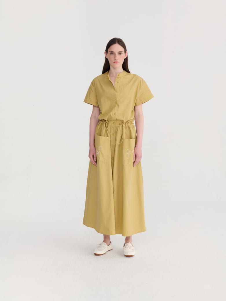 Round Collar Dress - Khaki