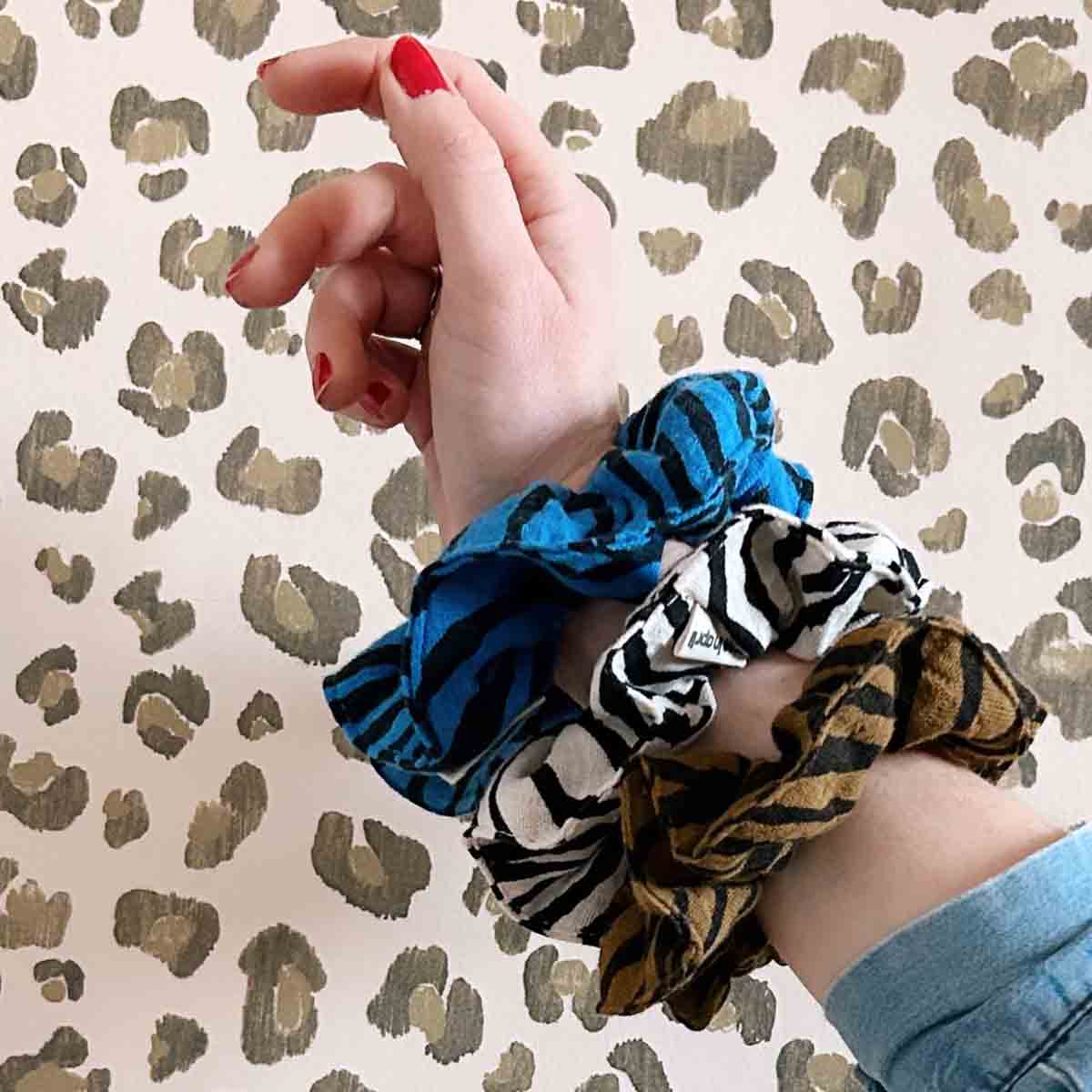 Scrunchie Chouchou - Zebra Tapenade