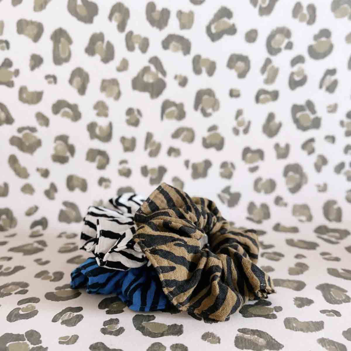 Scrunchie Chouchou - Zebra Tapenade