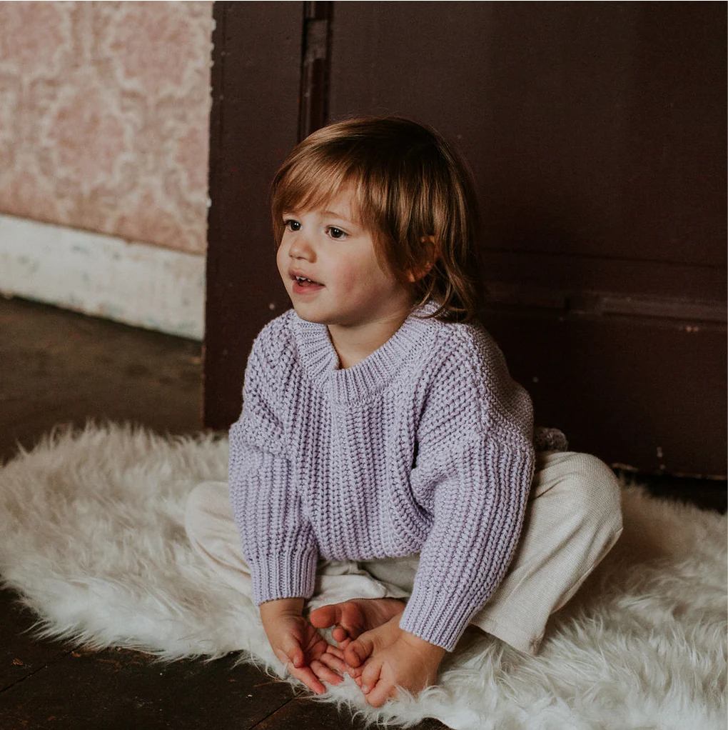 Chunky Knit Sweater - Lilac