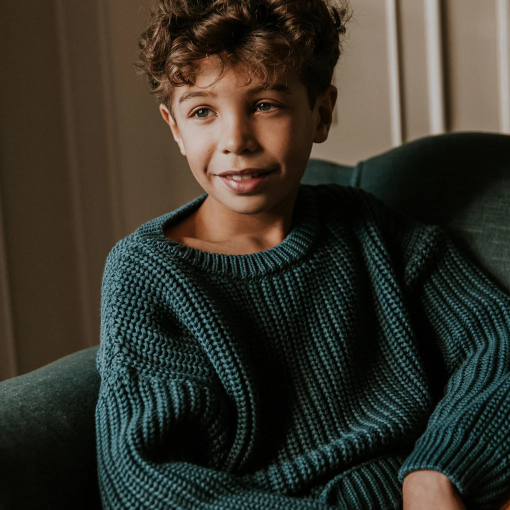 Chunky Knit Sweater - Petrol