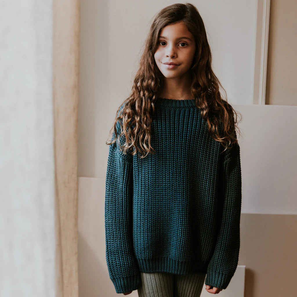 Chunky Knit Sweater - Petrol
