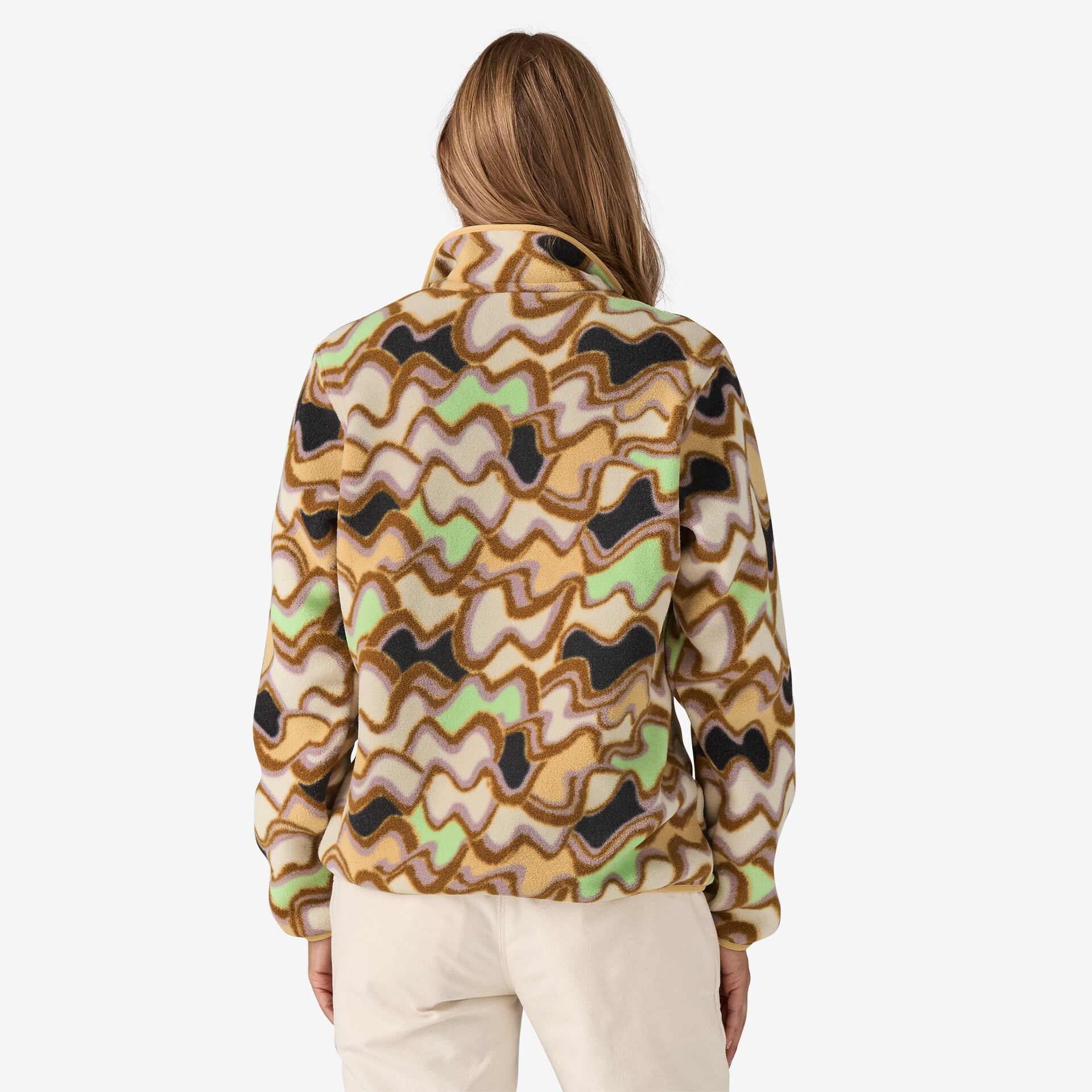 Women's Lightweight Synchilla® Snap-T® Fleece Pullover - Small Currents: Natural
