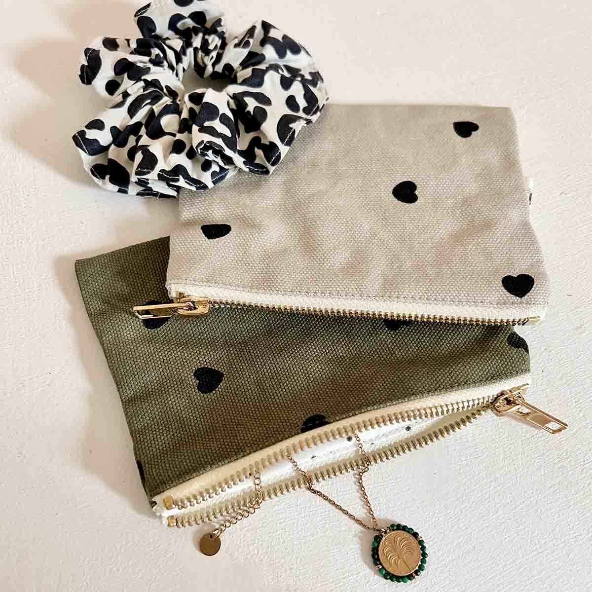 Purse Marie - Coeur Kaki