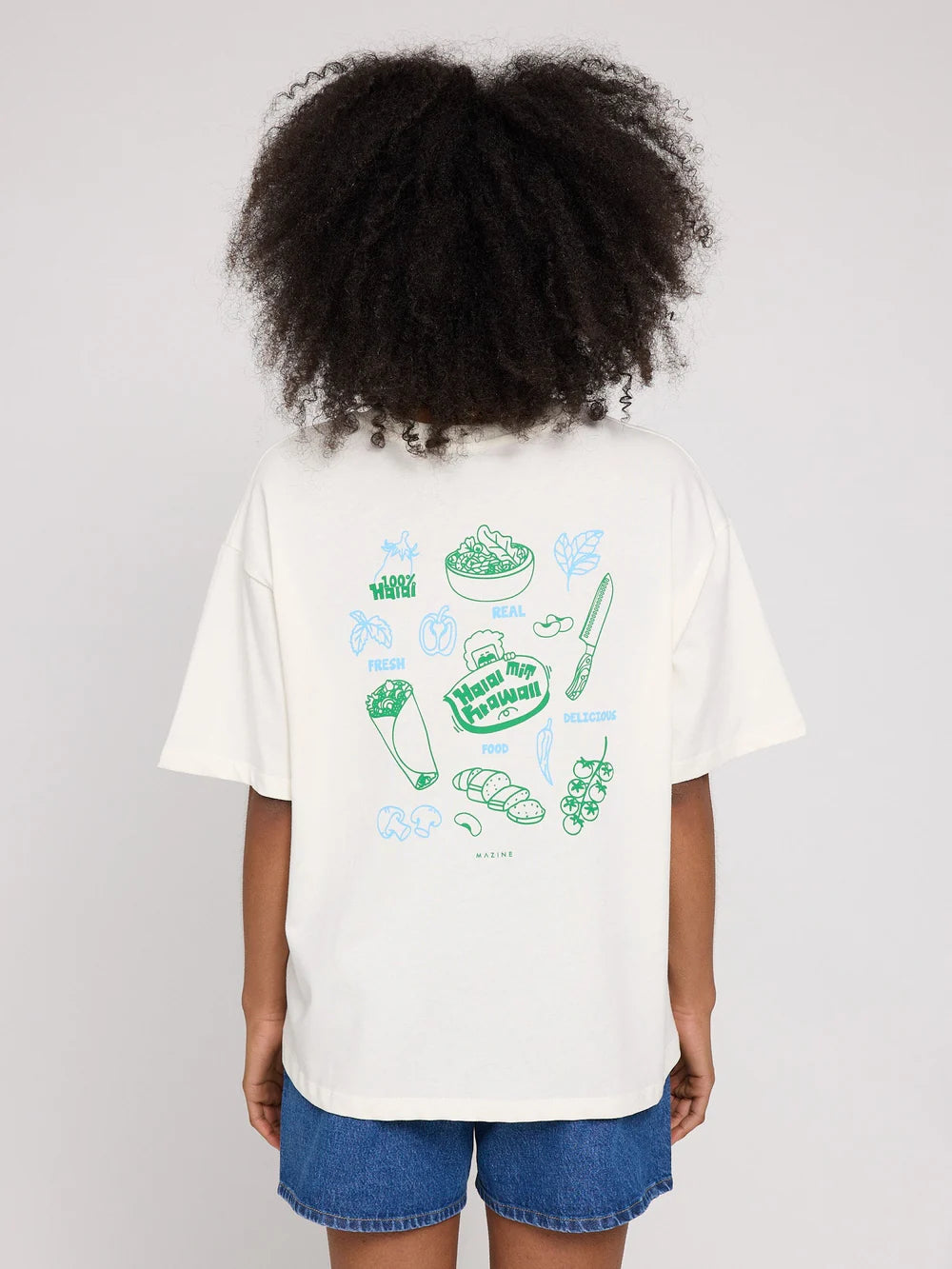 Back Print Theme T-Shirt - Offwhite/Halal