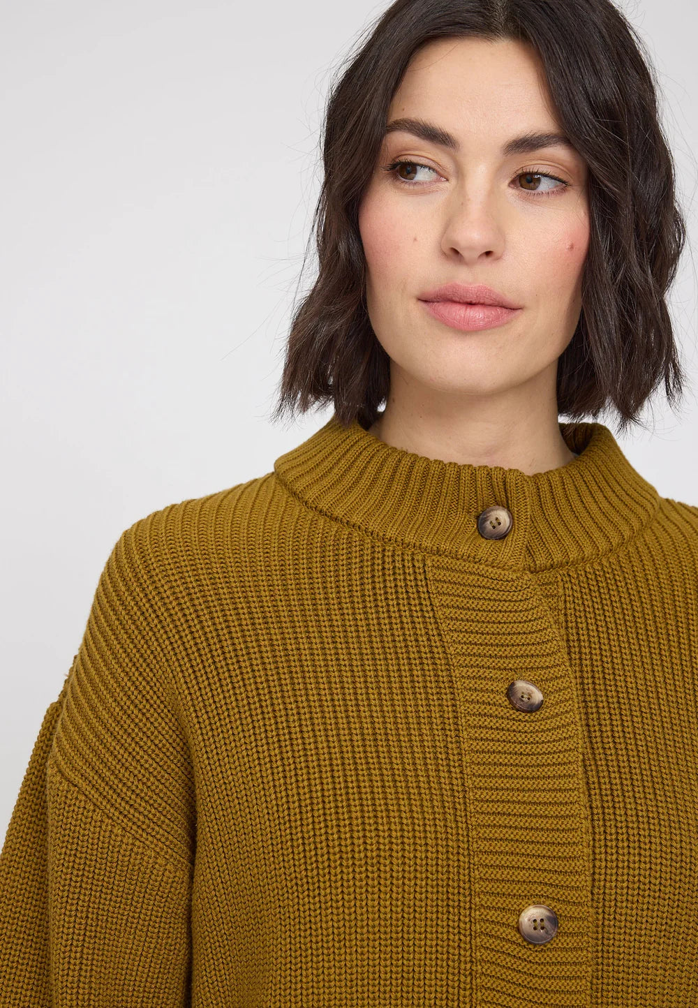 Knit Cardigan - Golden Olive