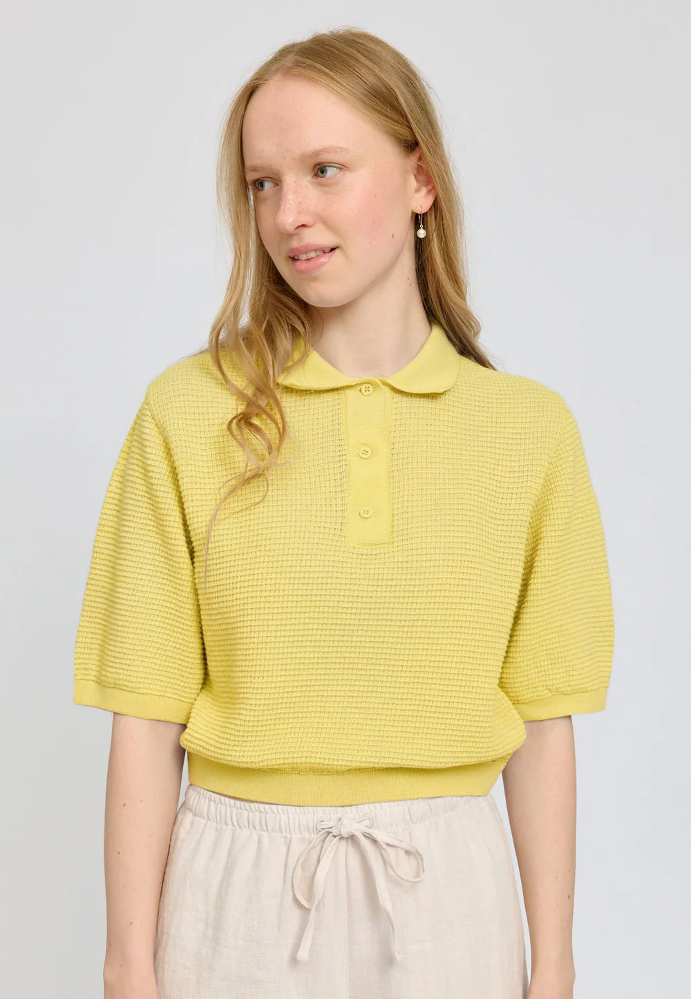 Knit Polo - Pastel Yellow