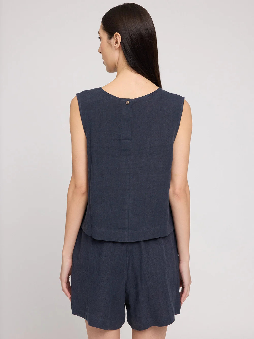 Linen Top - Ink Blue
