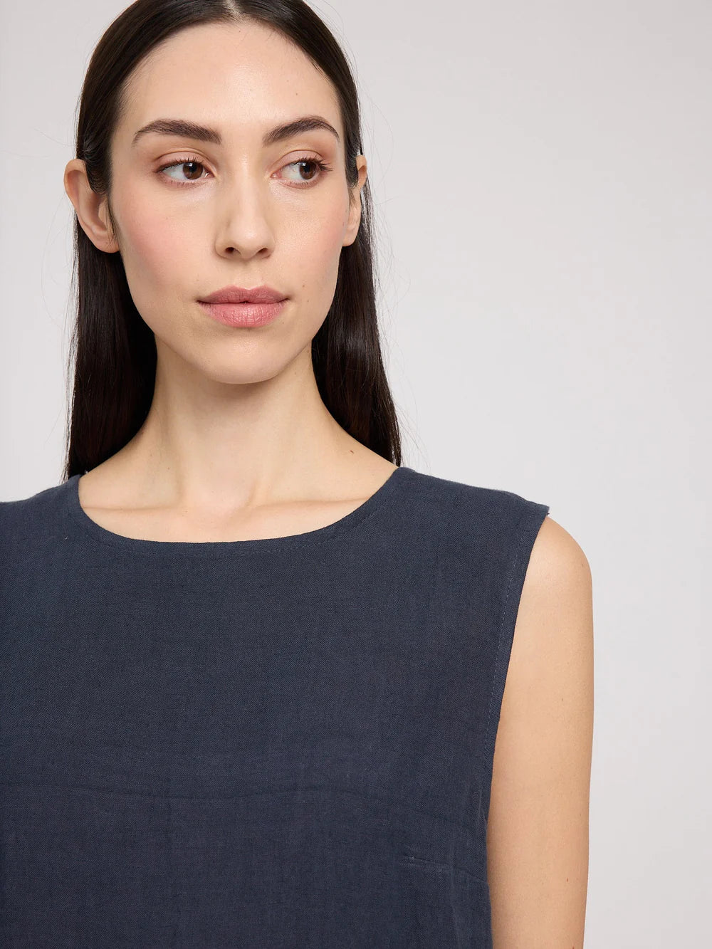 Linen Top - Ink Blue