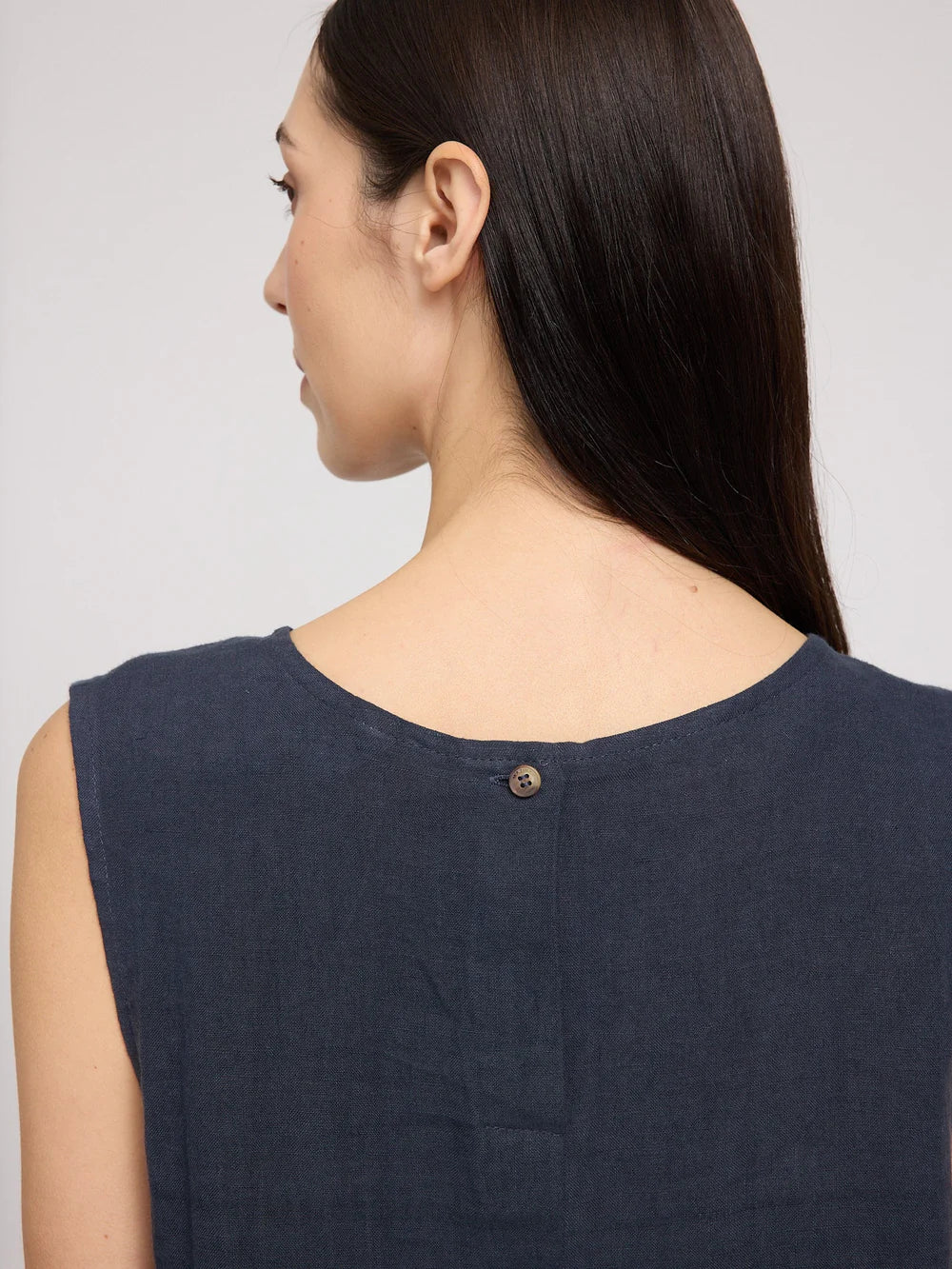 Linen Top - Ink Blue