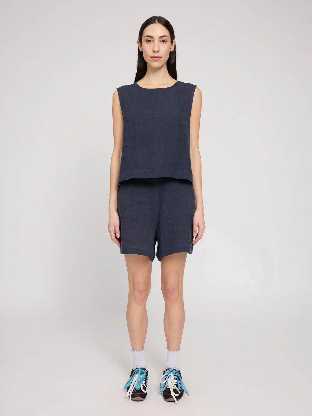 Linen Top - Ink Blue