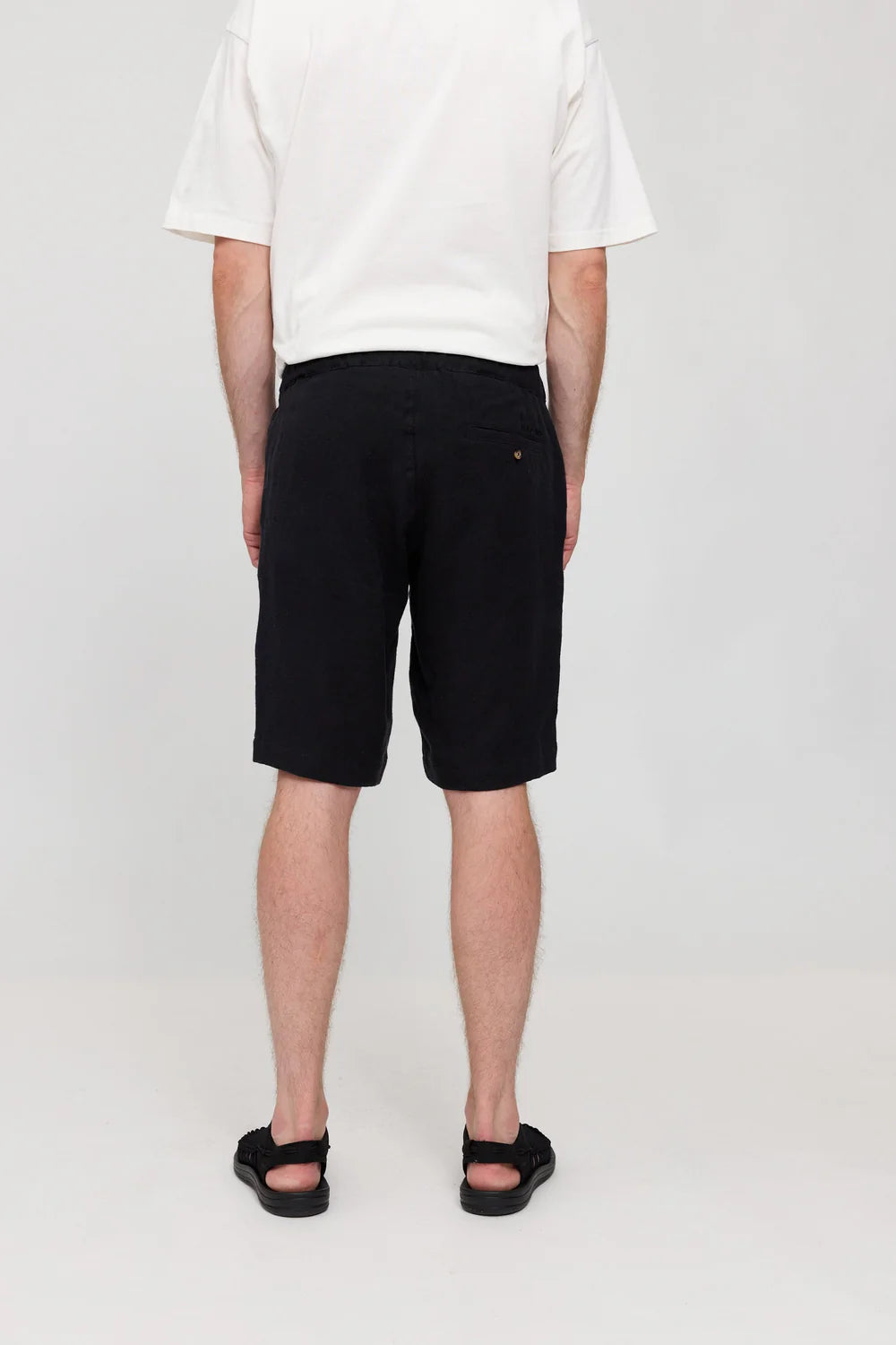 Regular Linen Shorts - Black
