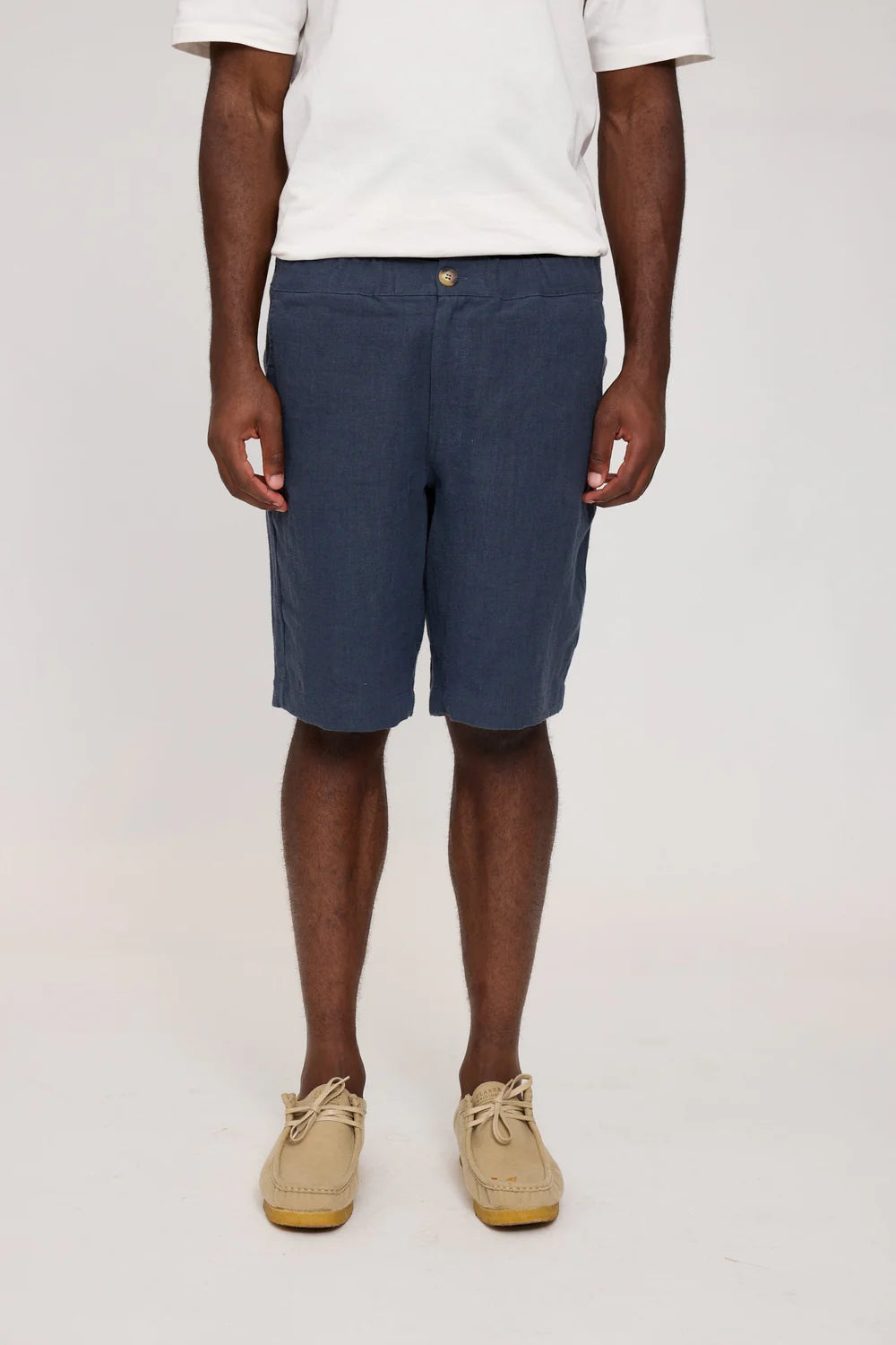 Regular Linen Shorts - Ink Blue