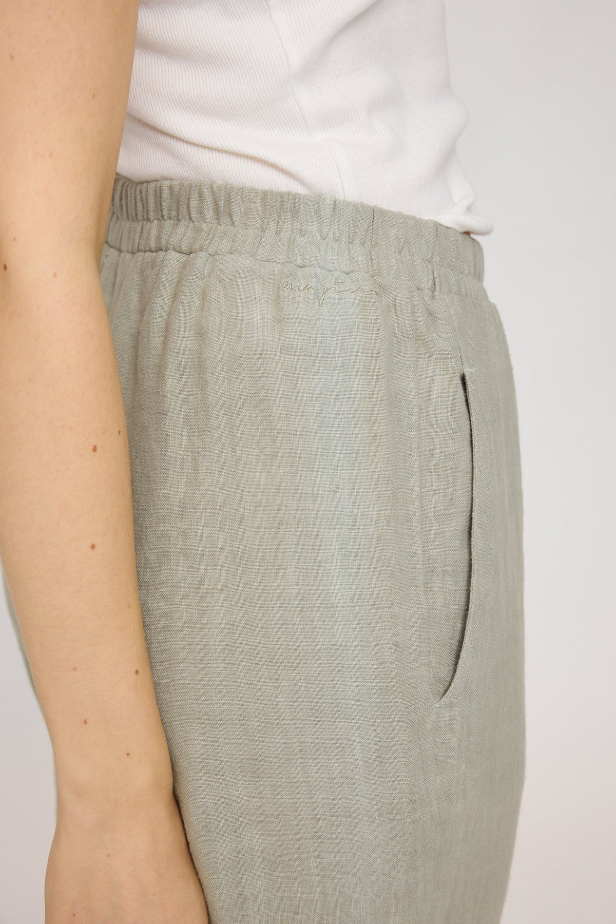 Straight Leg Linen Pants - Seagrass