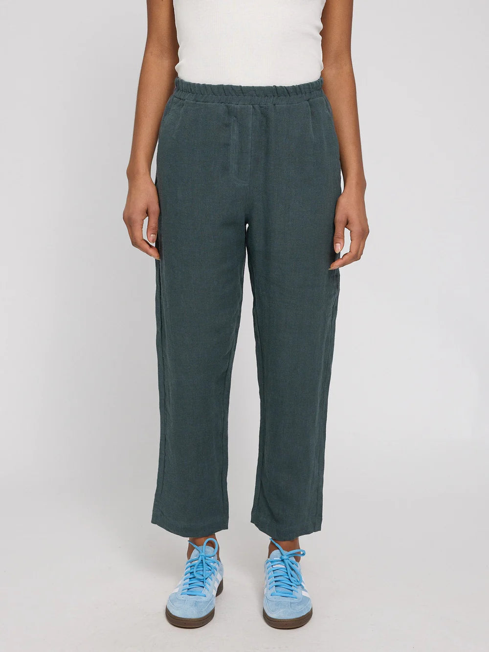 Straight Leg Linen Pants - Bottle