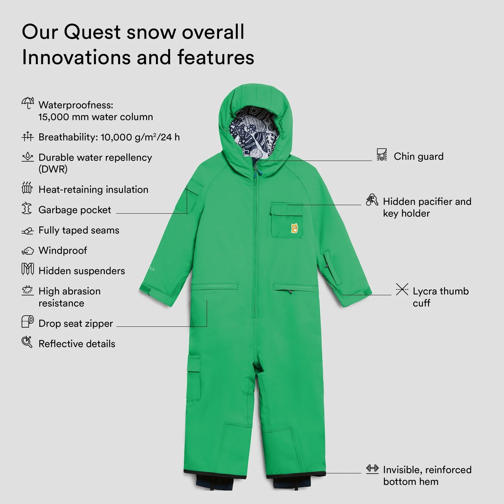 Quest Snow Overall - Green