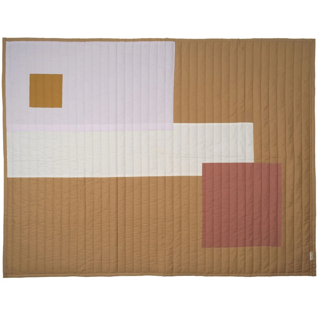 Quilted Blanket - Graphic - Caramel