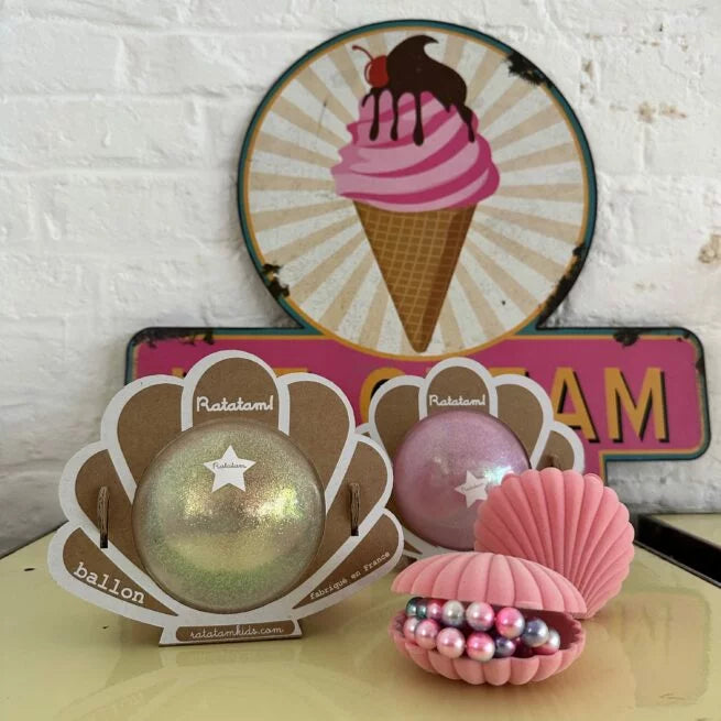 Shell Ball - Glitter White - 10cm