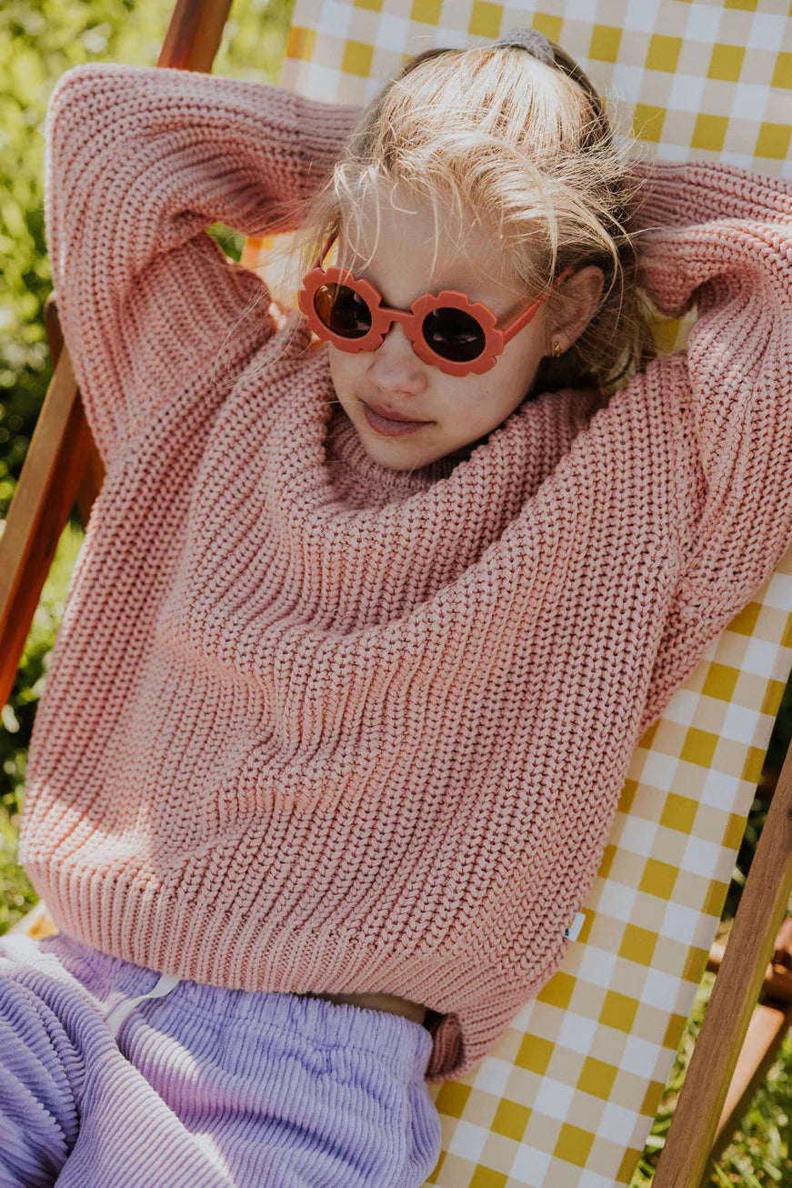 Chunky Knit Sweater - Coral Pink