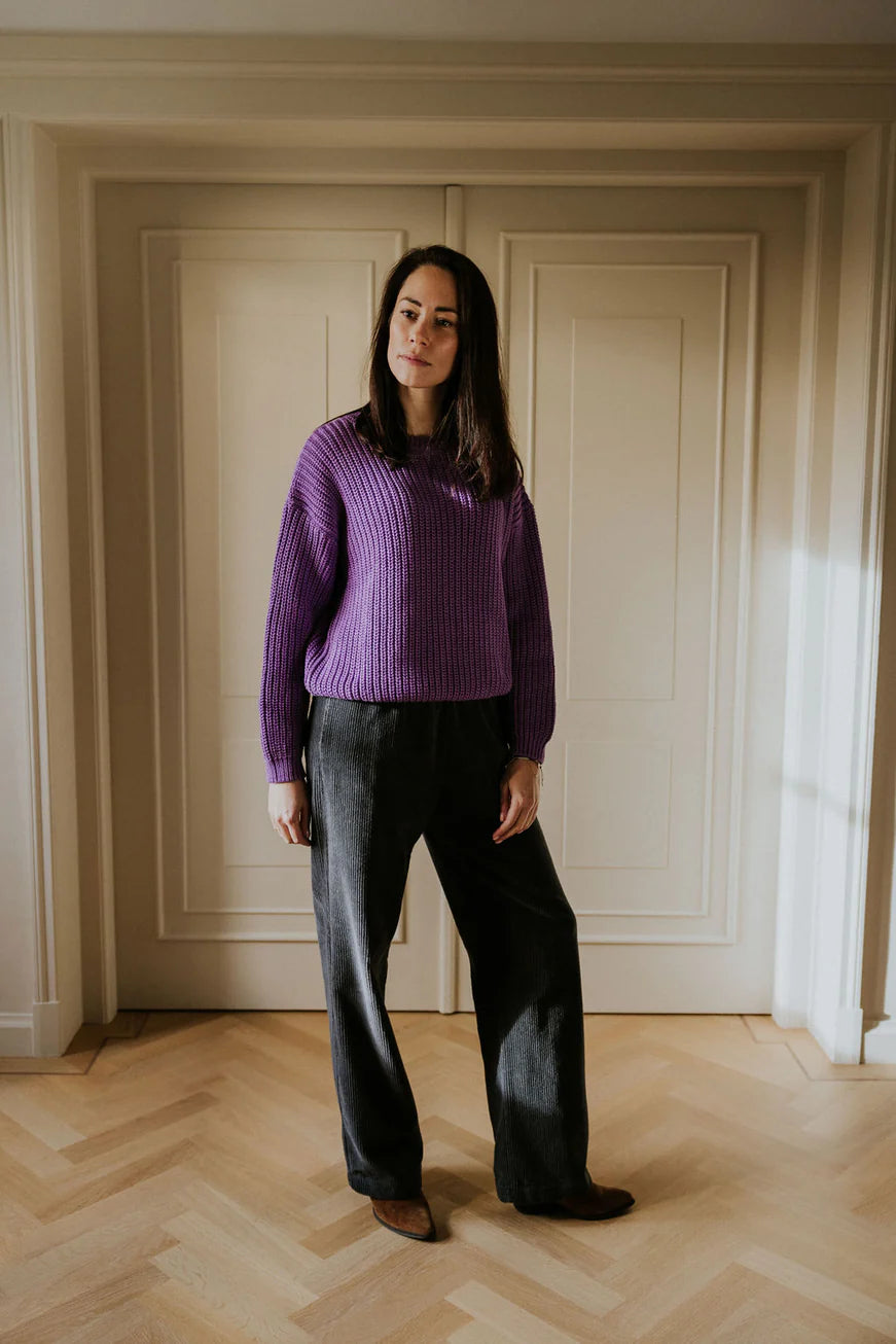 W's Chunky Knit Sweater - Amethyst