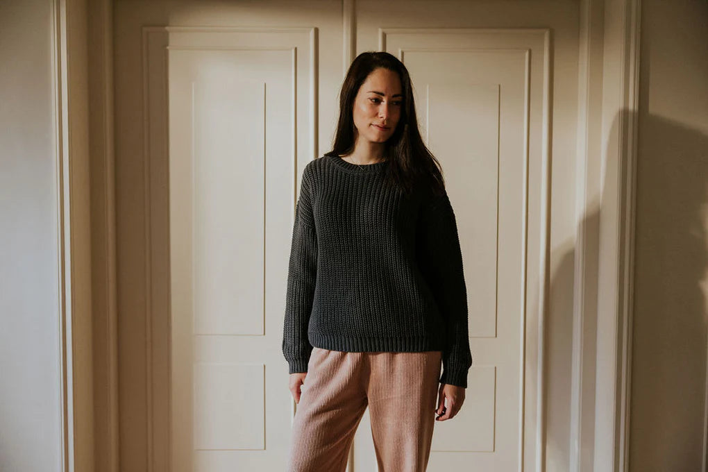 W's Chunky Knit Sweater - Charcoal