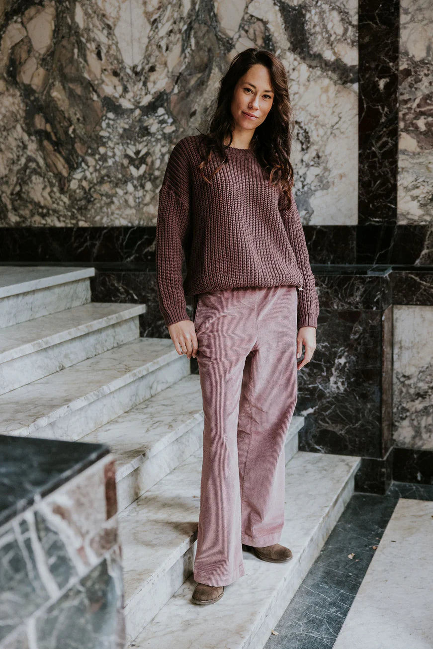 W's Chunky Knit Sweater - Fig
