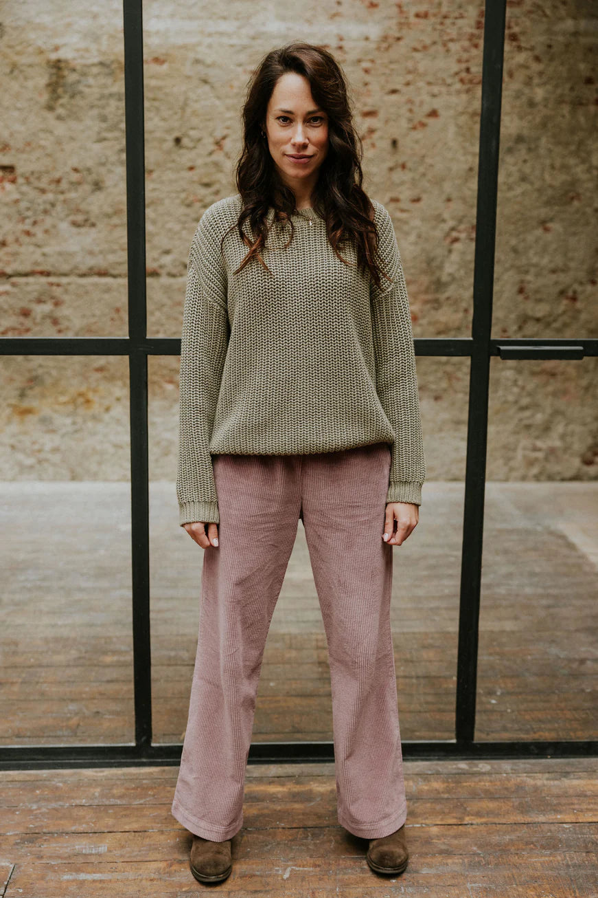 W's Chunky Knit Sweater - Sage