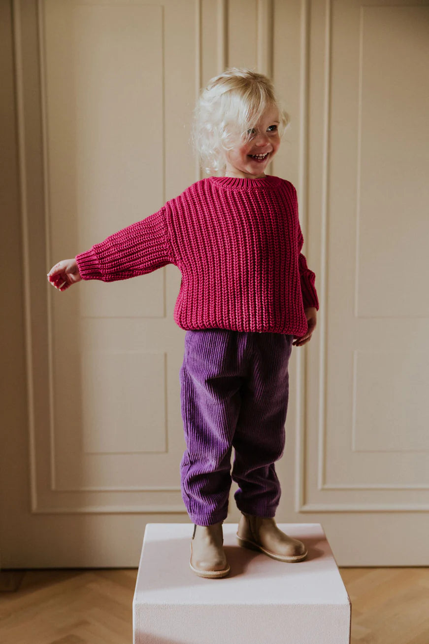 Chunky Knit Sweater - Fuchsia