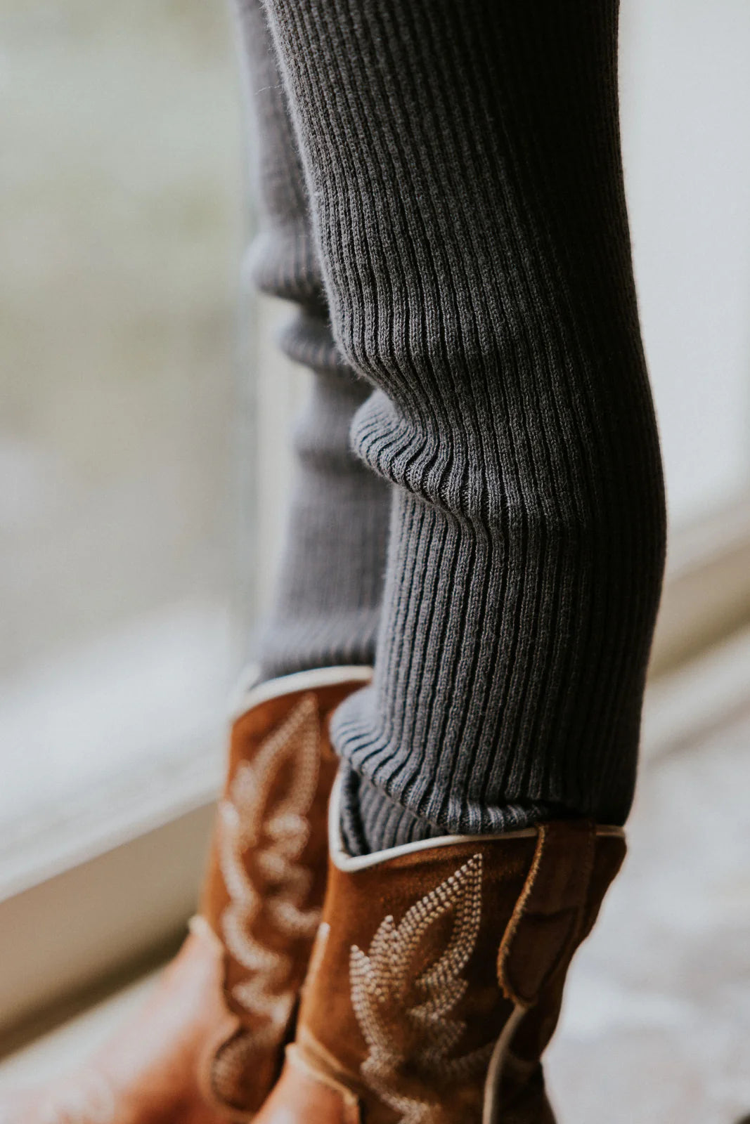Knitted Leggings - Charcoal