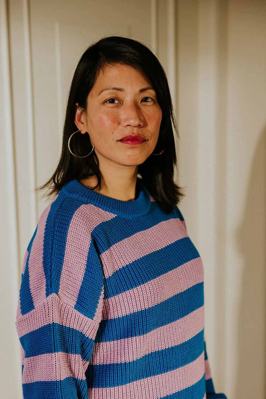 W's Stripes Knit Sweater - Cotton Candy