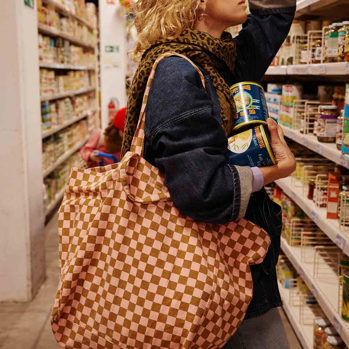 Shopper Elisabeth Check - Strawberry