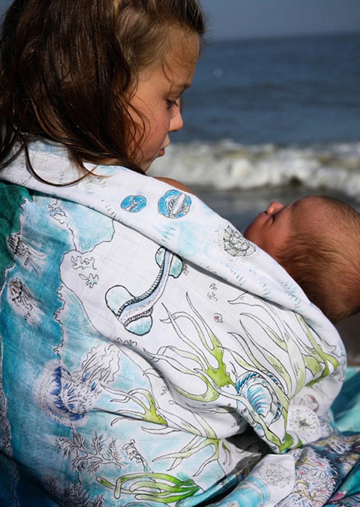 Baby Muslin Swaddle 70x100 - Legends of the Sea
