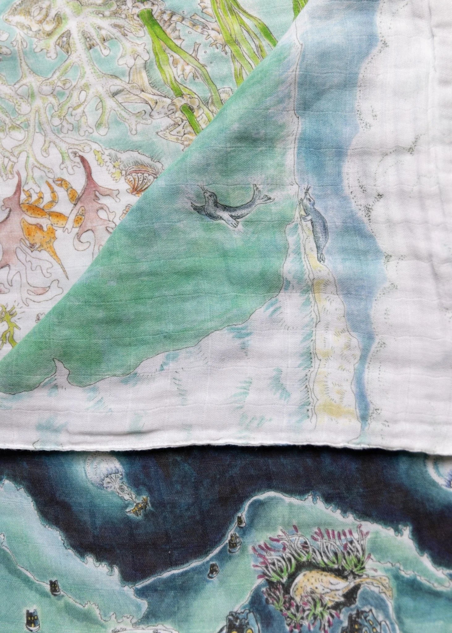 Baby Muslin Swaddle 70x100 - Legends of the Sea