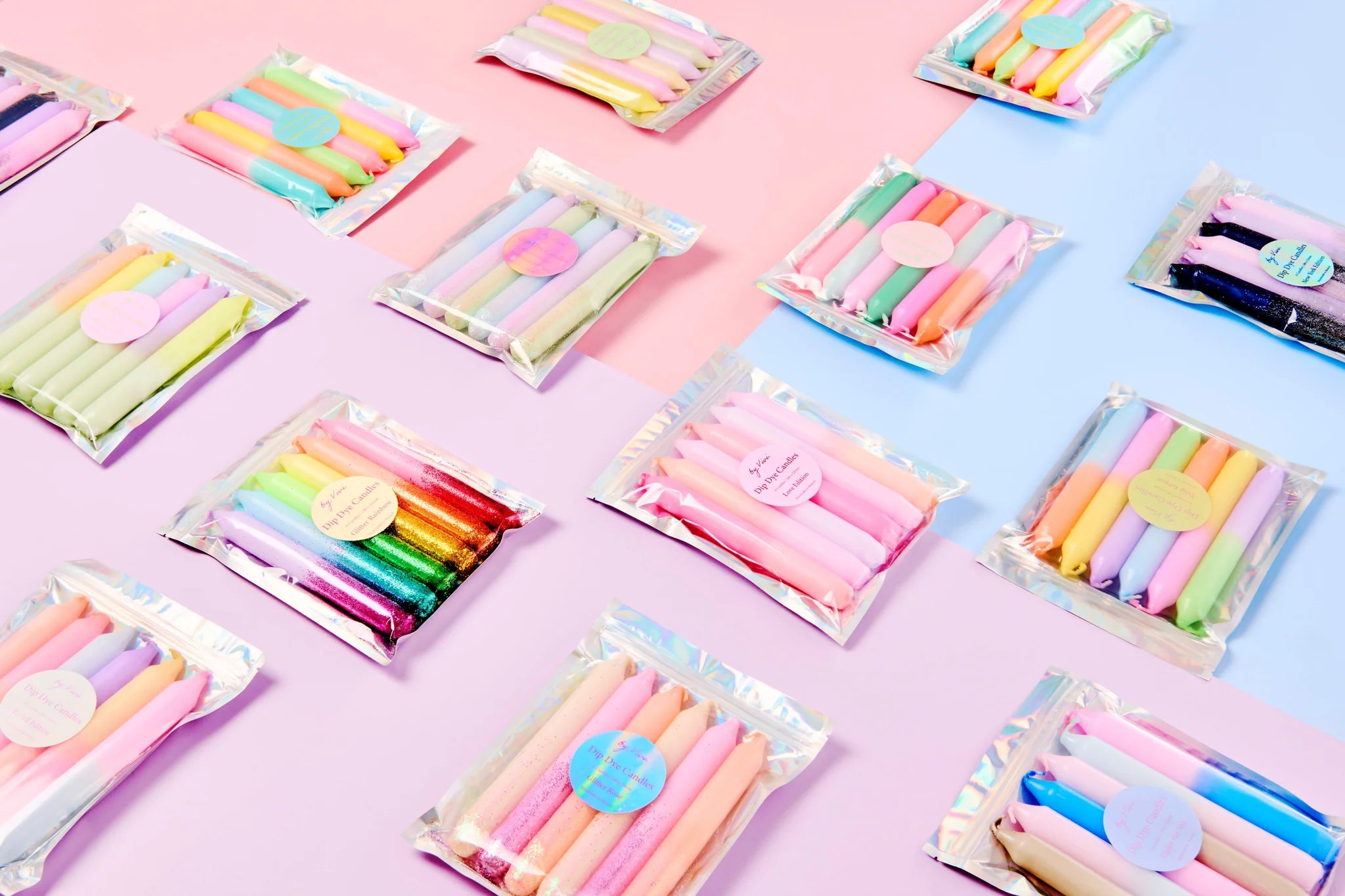 Dip Dye Kerzenset - Macaron Edition