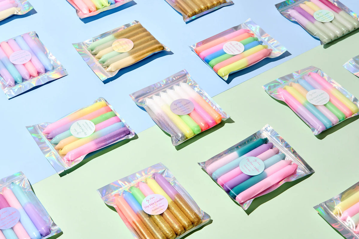Dip Dye Kerzenset - Macaron Edition