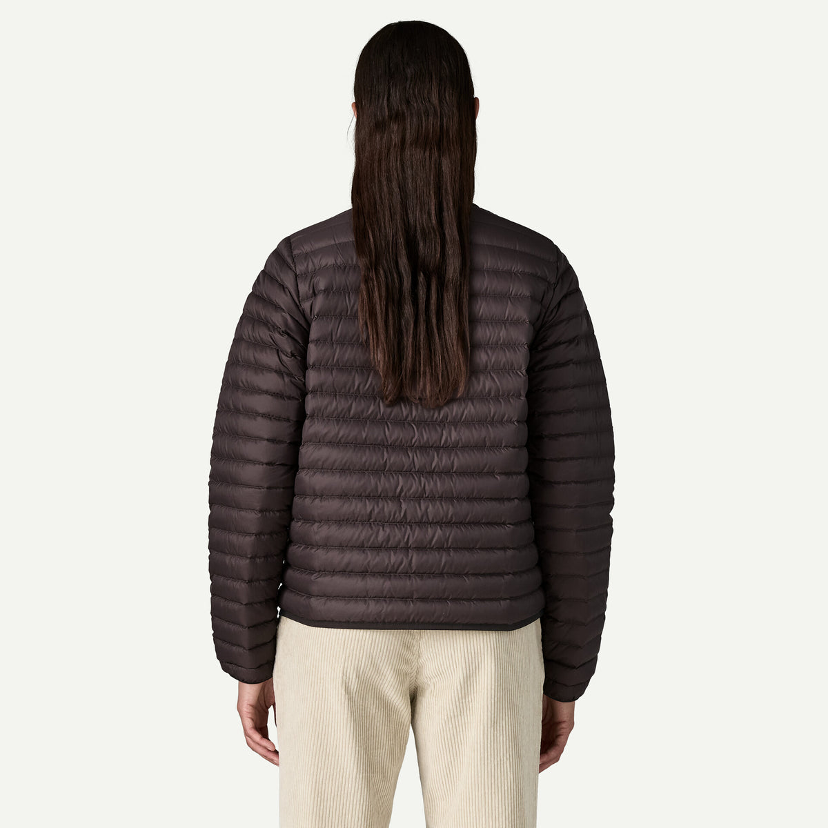 W's  LW Reversible Down Sweater  Cardigan  - Den Brown