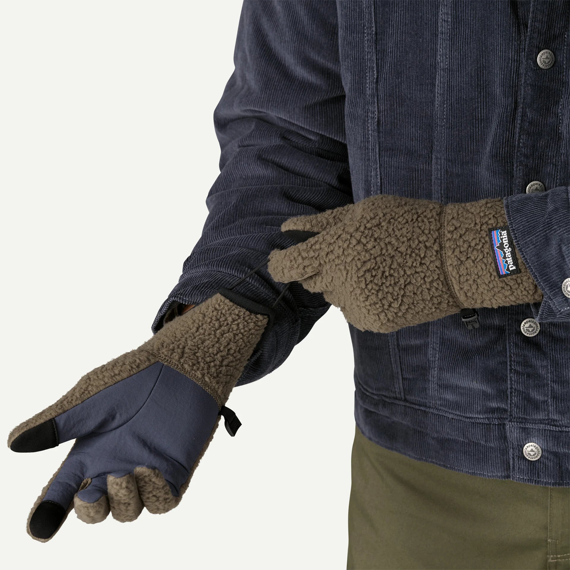 Retro Pile Fleece Handschuhe - Marlow Brown