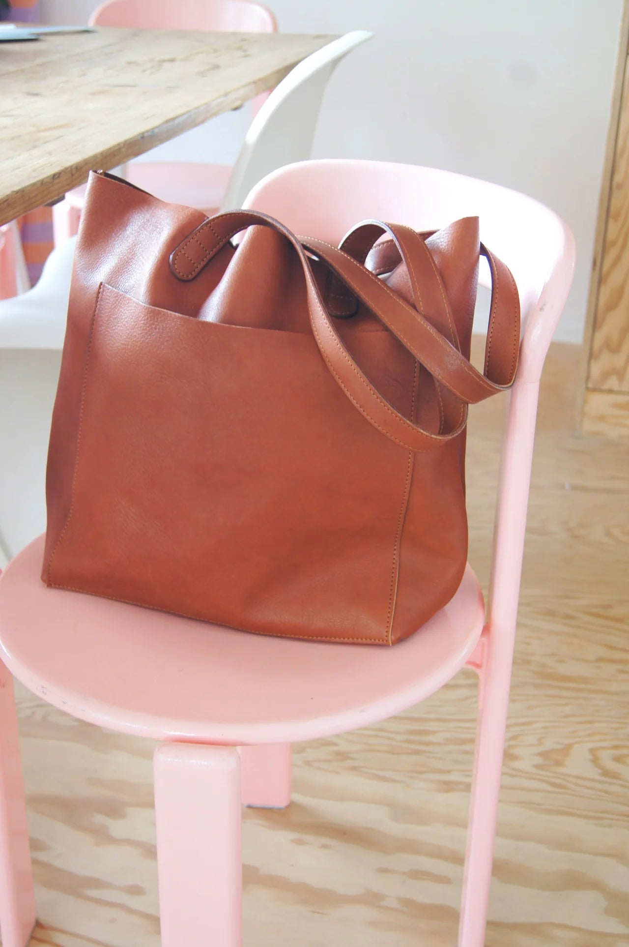 Cabas mit Innenfutter - Camel