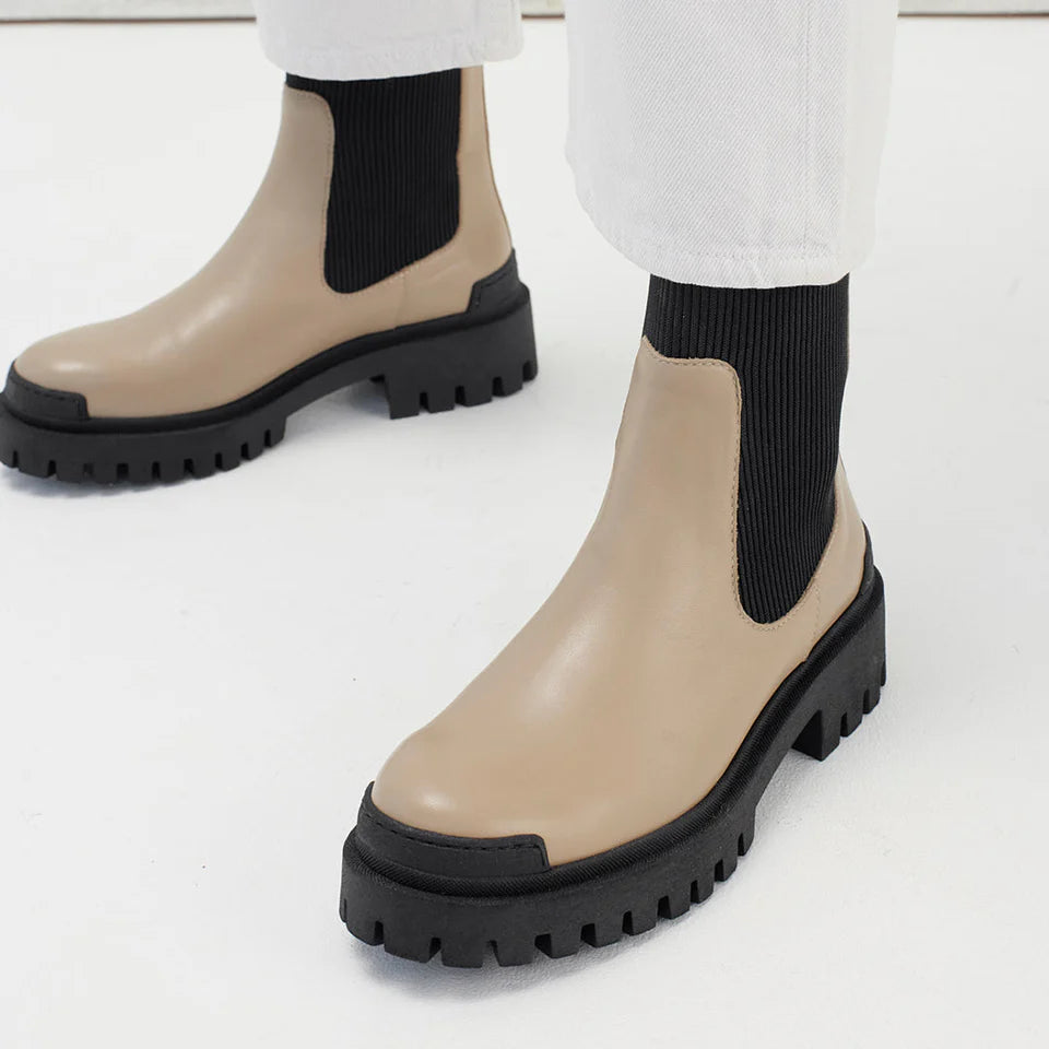 Chelsea Stiefel - Beige/Black