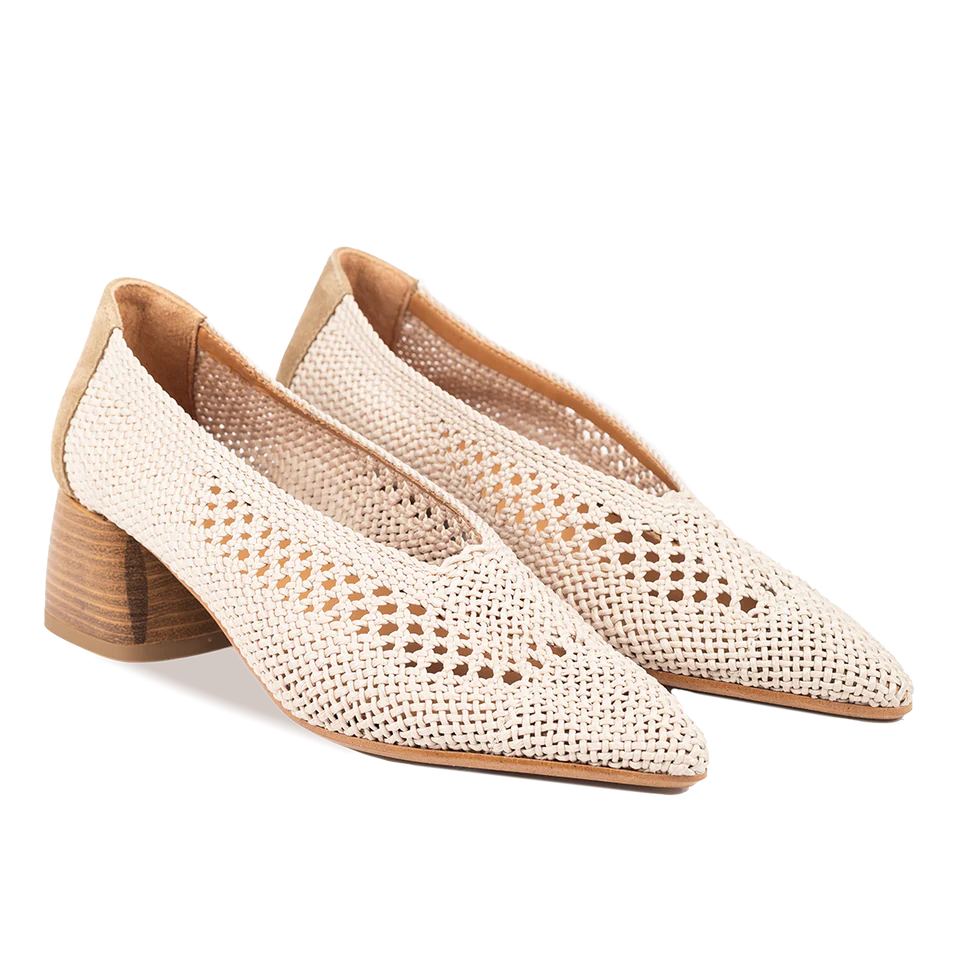 Gewebte Pumps - Beige