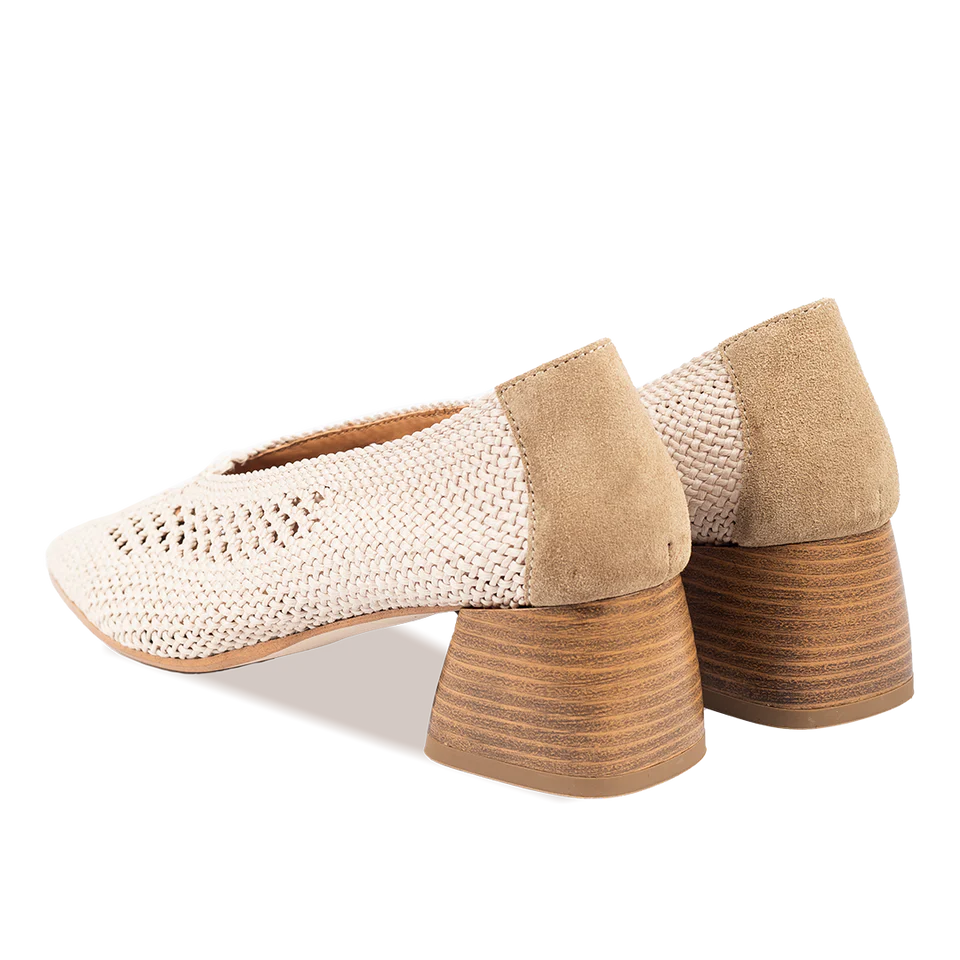 Gewebte Pumps - Beige
