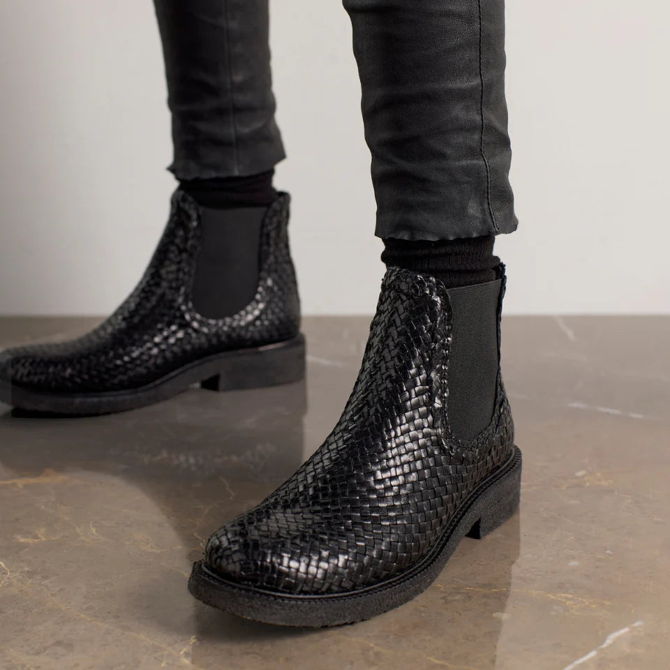 Hand Braided Boot - Black
