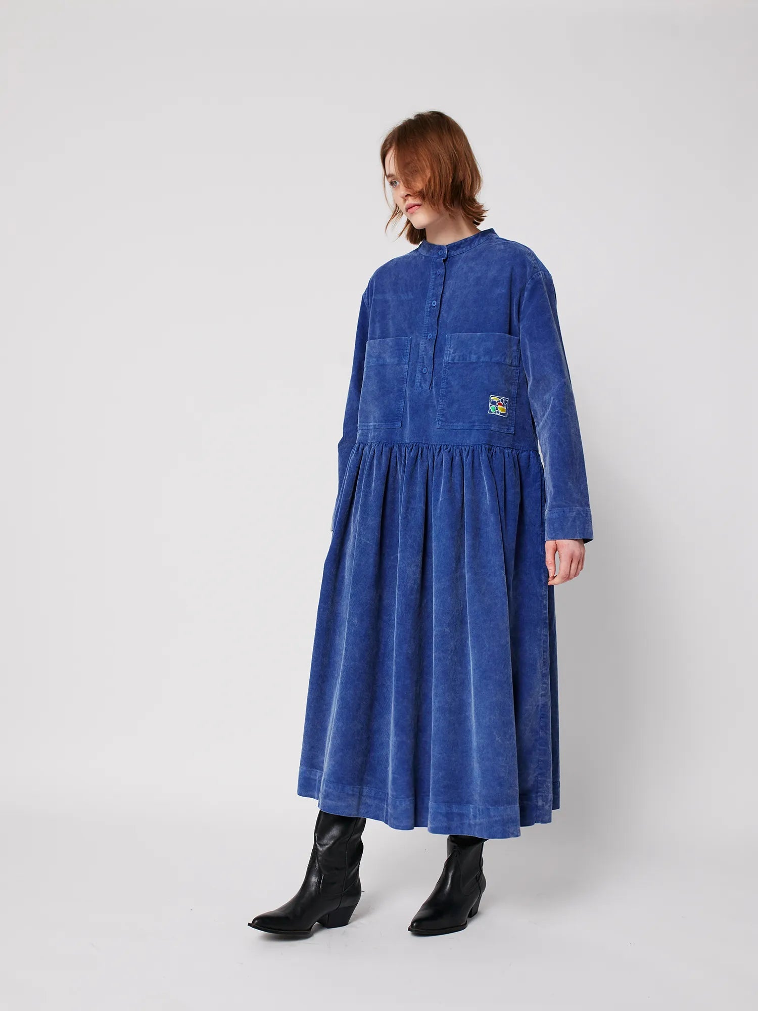 Blue Corduroy Relaxed Dress