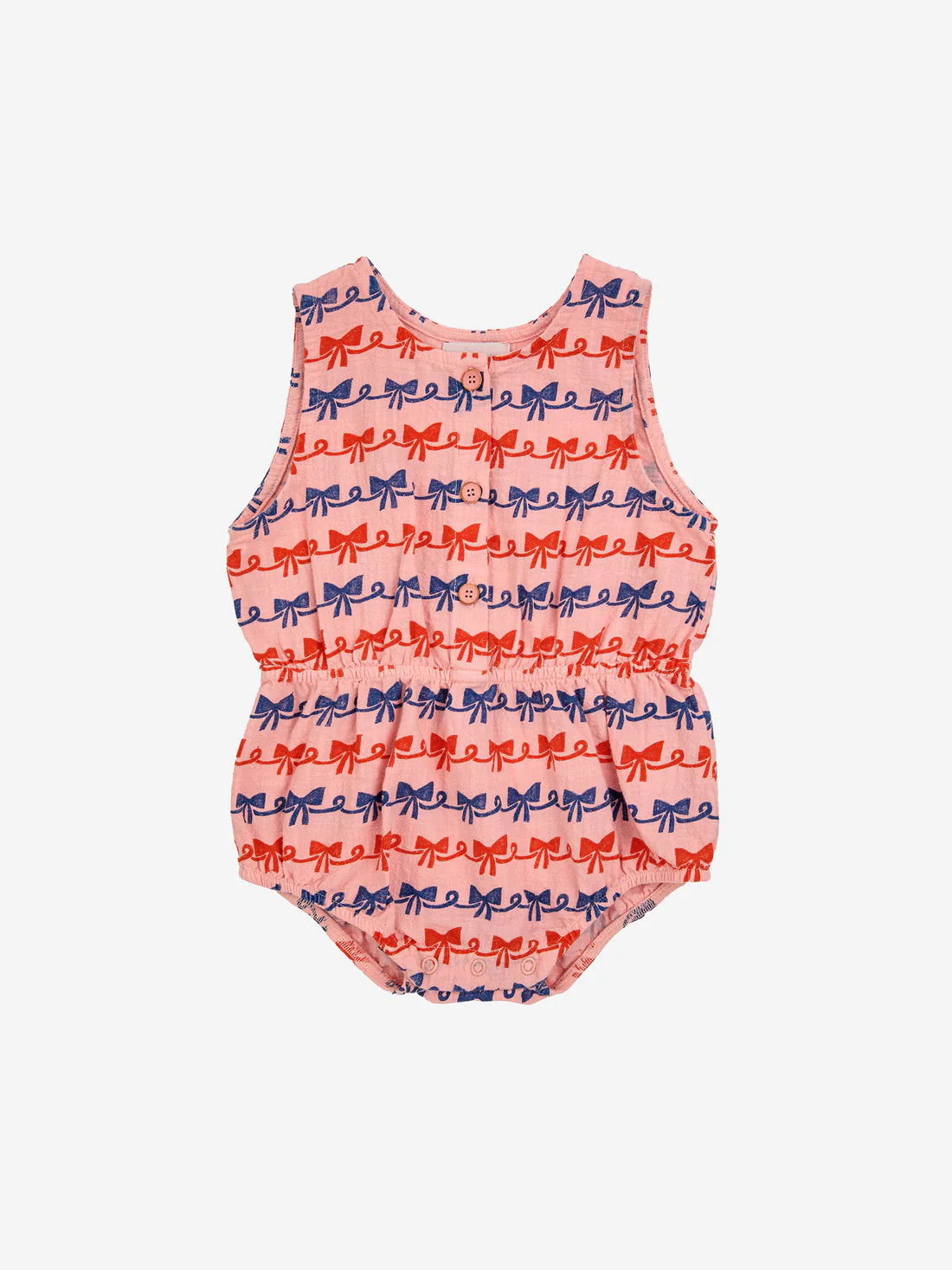 Baby Play Ribbon Bow All Over Woven Romper