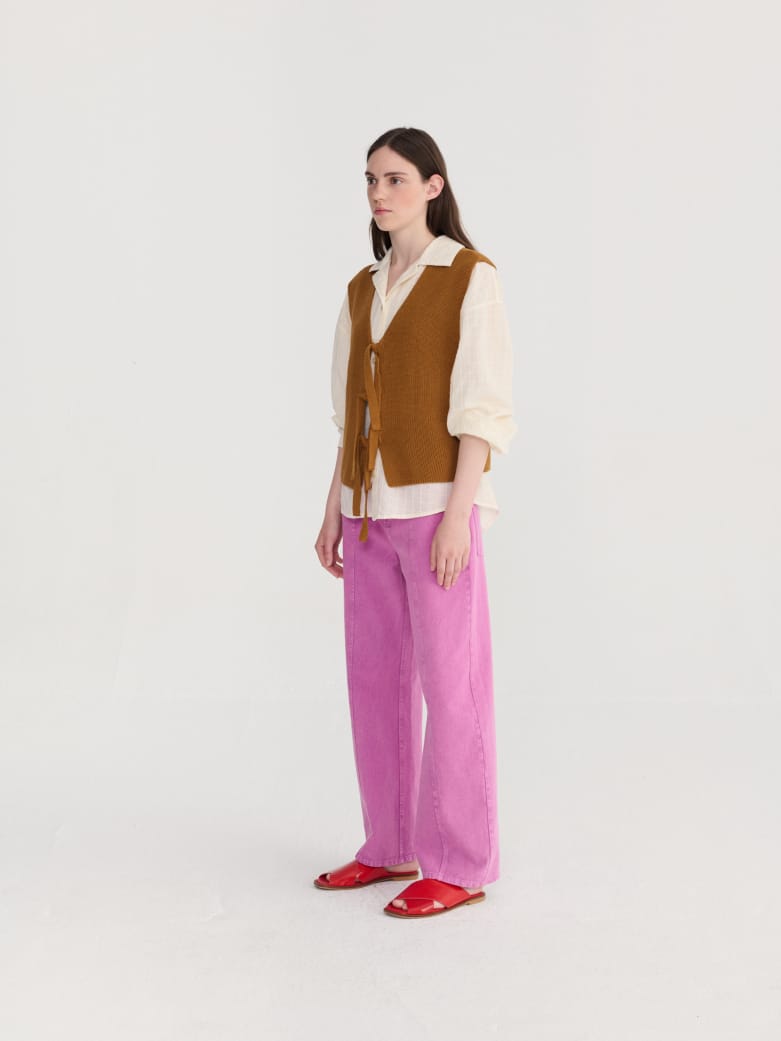 Openwork Knitted Cotton Vest